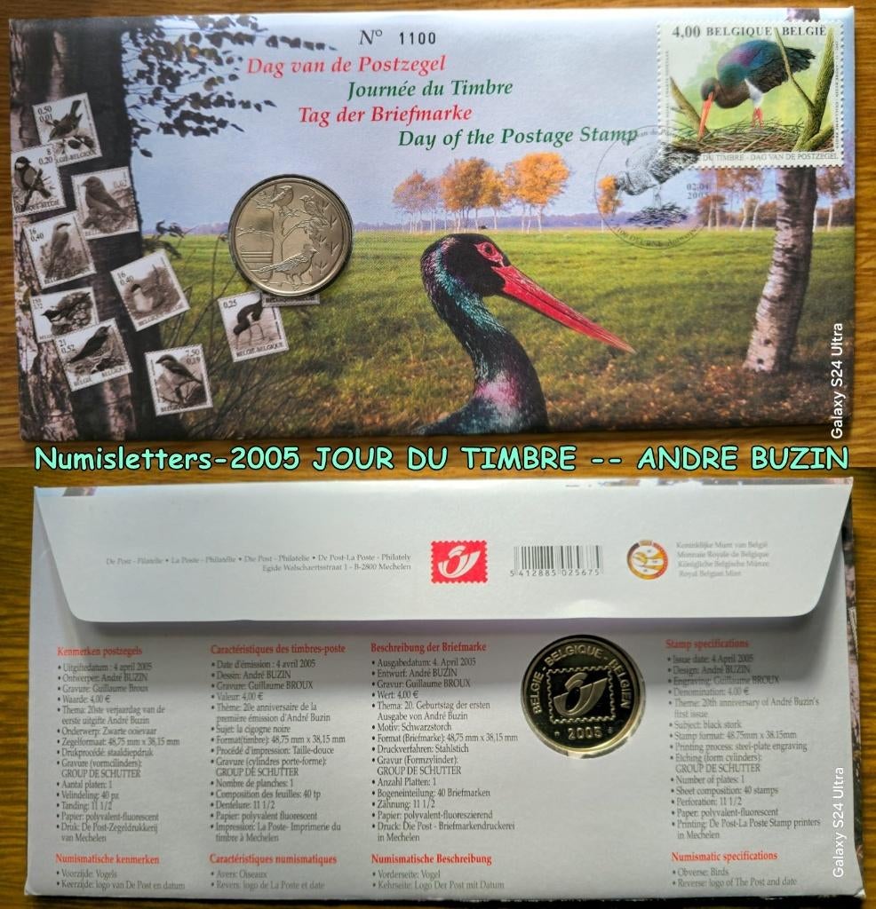 Numisletters-2005 JOUR TIMBRE  -2100 DEURNE-- ANDRE BUZIN, Envoi