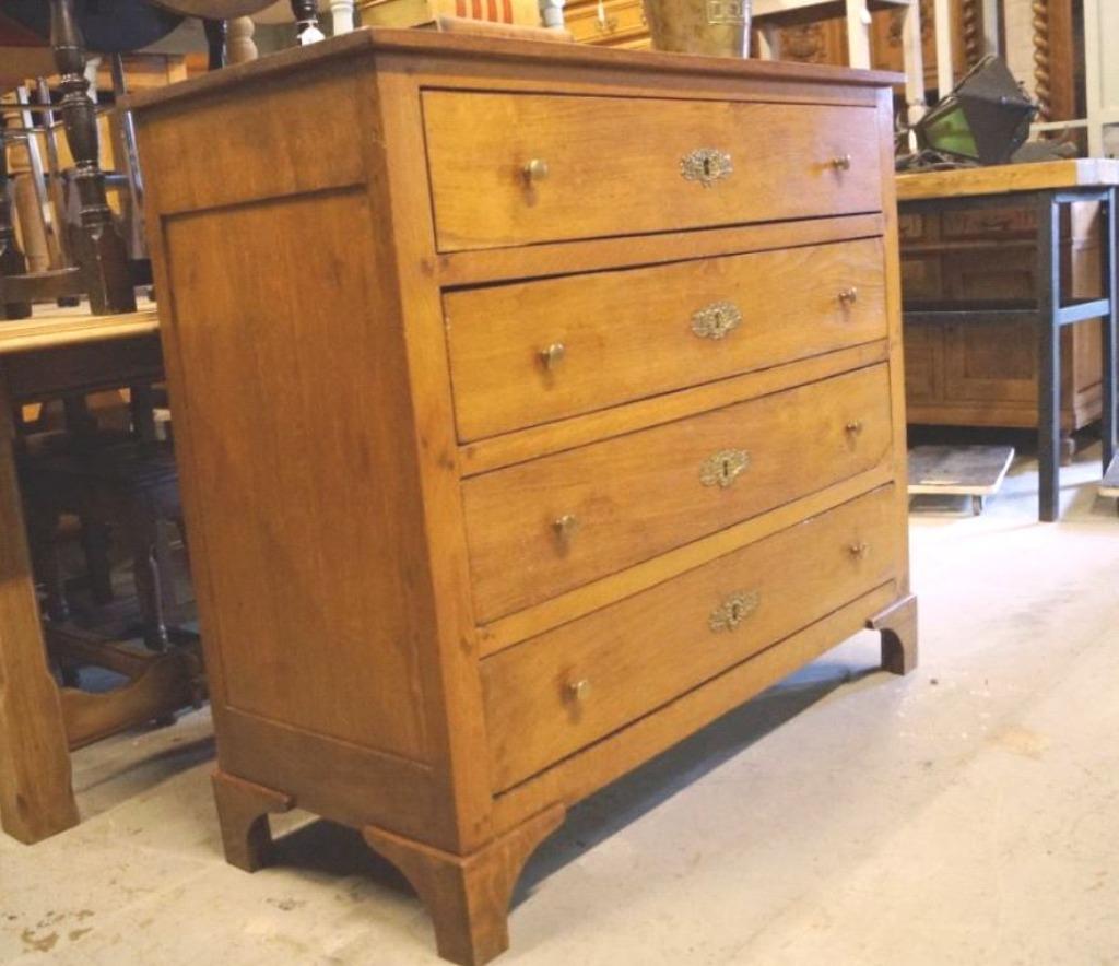 Grande commode ancienne Louis Philippe en chêne clair H 104, Antiquités & Art, Curiosités & Brocante, Enlèvement