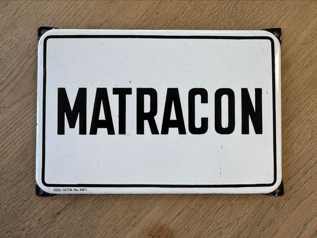 MATRACON oud emaile bordje, Ophalen of Verzenden