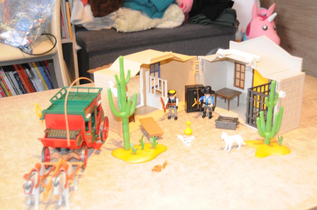 playmobil western set met postkoets en huisje, Ophalen of Verzenden, Gebruikt, Los Playmobil