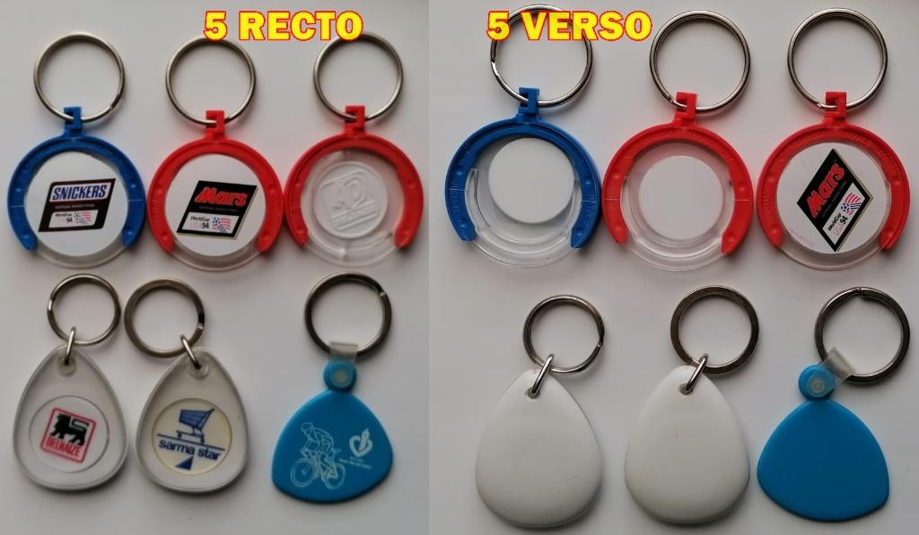 1995-  CINQ PORTE JETON CADDY-AVEC JETON, Collections, Enlèvement ou Envoi