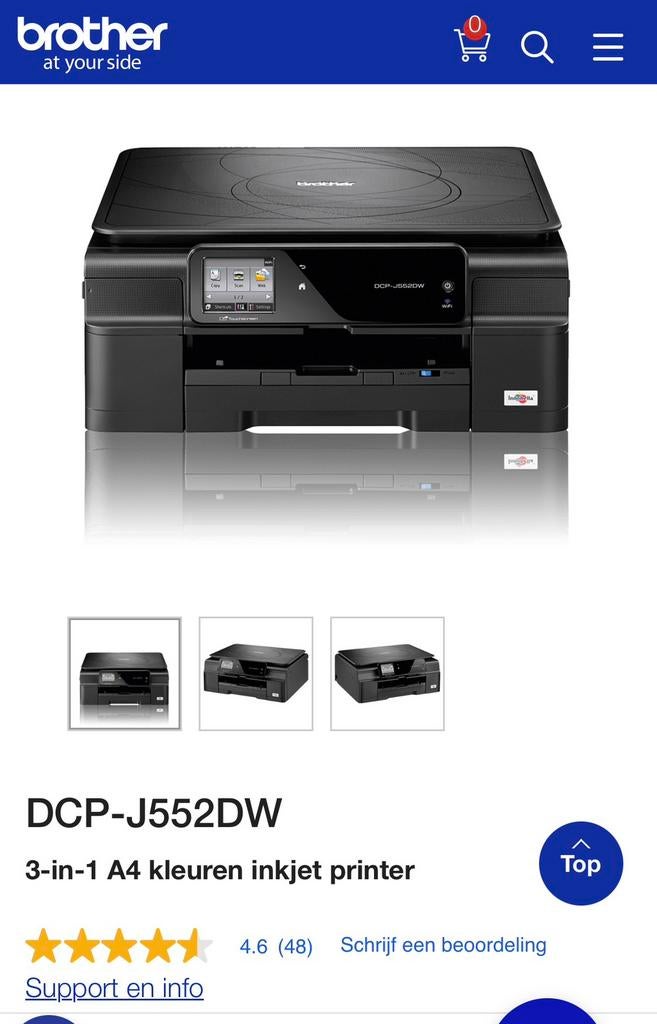 Printer Brother DCP-J552DW + 11 inktpatronen, Computers en Software, Printers, Ophalen, Gebruikt, Printer