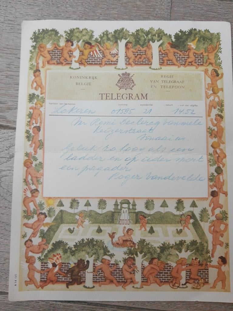 Geschreven telegram 1952, Lokeren, Verzamelen, Ophalen of Verzenden, Zo goed als nieuw
