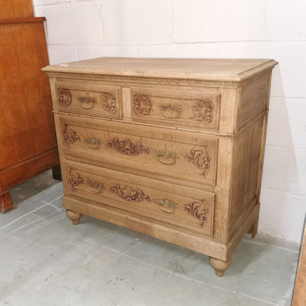 Commode liégeoise ancienne en chêne lixivié L 90 H 80 P 42, Enlèvement