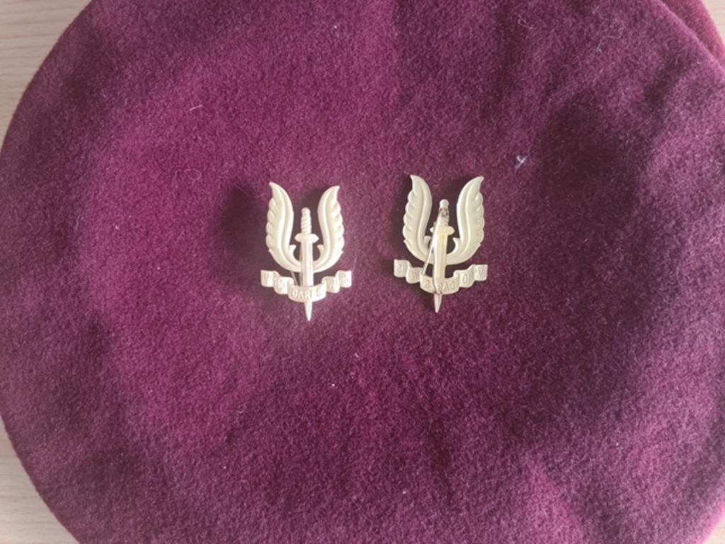 Insigne béret 1Bn Para original laiton doré, Collections, Objets militaires | Général, Armée de terre, Enlèvement ou Envoi