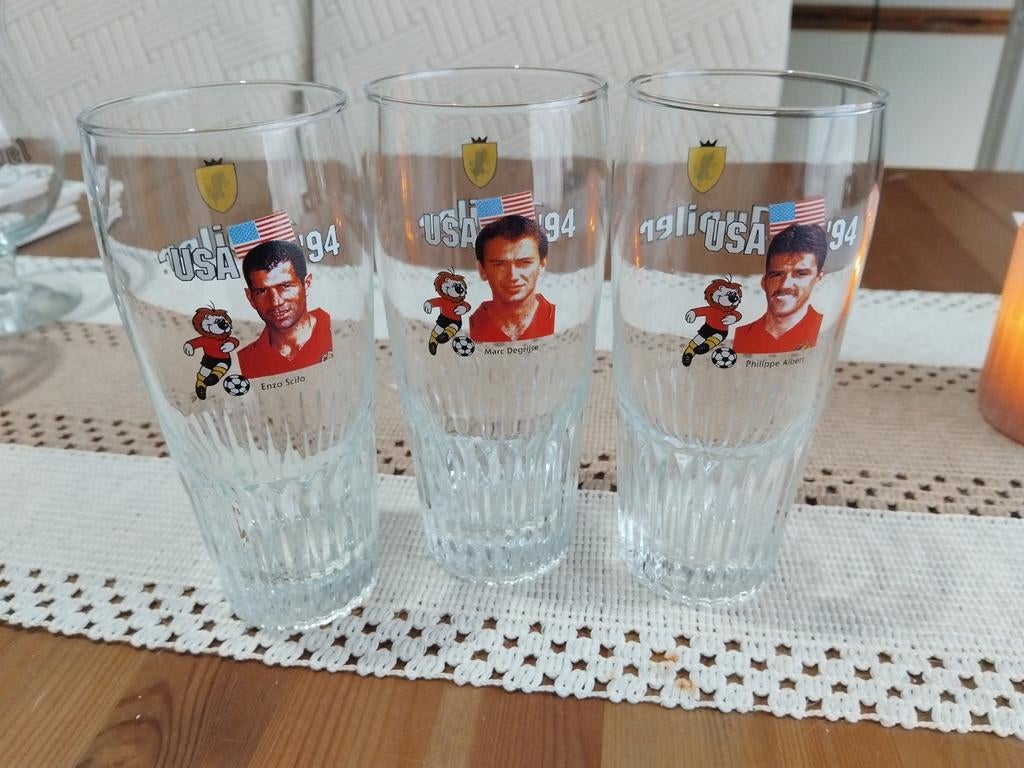 Verres à bière Jupiler USA '94 — Red Devils, Collections, Enlèvement, Neuf, Verre à bière