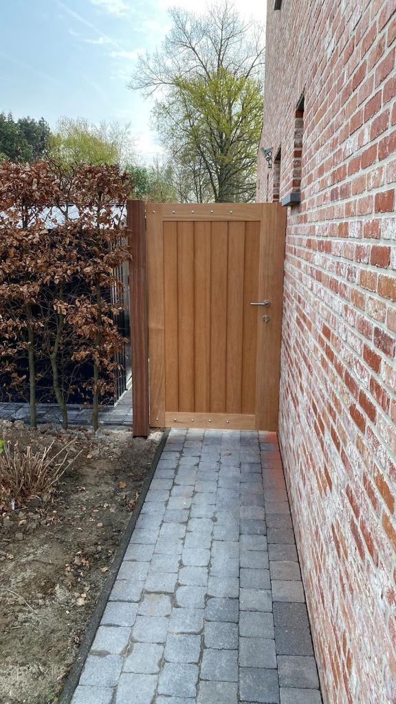 te koop afzelia afsluiting mooie prijs, Ophalen, Nieuw, Hout, Tuinhek