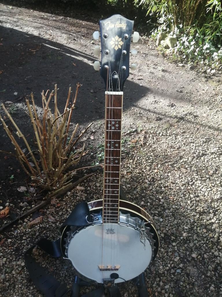 JIM HARLEY geëlektrificeerde banjogitaar, Muziek en Instrumenten, Snaarinstrumenten | Banjo's, Ophalen, Gebruikt, Gitaarbanjo