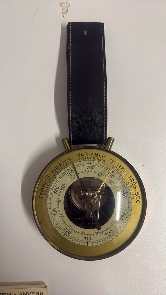 Vintage messing barometer – jaren ’50/’60, Audio, Tv en Foto, Ophalen of Verzenden, Gebruikt, Barometer