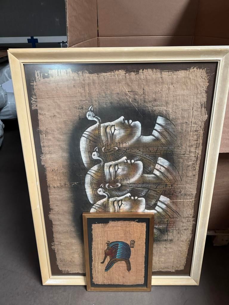 Papyrus uit egypte in kader, Ophalen, Gebruikt