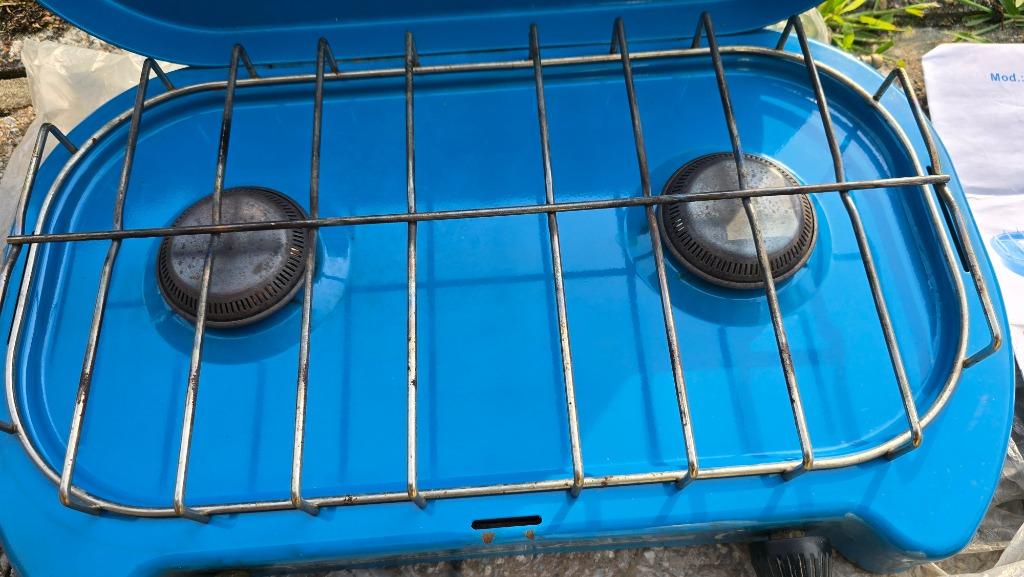 Camping Gaz gasvuur 2 bekken, Caravans en Kamperen, Kampeeraccessoires, Ophalen, Zo goed als nieuw