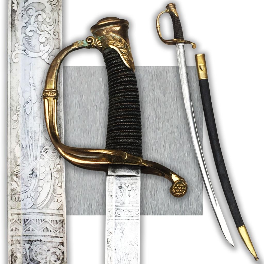 🚨Rare SABRE GARDE NATIONALE France Lame gravée M 1821, Envoi, Armée de terre, Épée ou sabre