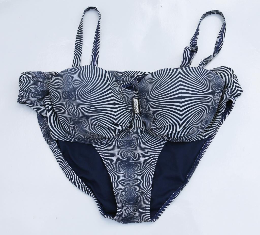 Nickey Nobel blauw/witte bikini - 42 C/D, Blauw, Ophalen of Verzenden, Zo goed als nieuw, Nickey Nobel