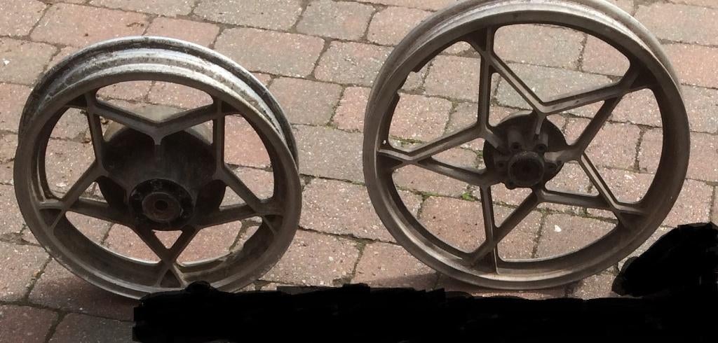 Suzuki gs 750 gietwielen +- 1980 om bijv. te poederlakken, Ophalen, Gebruikt