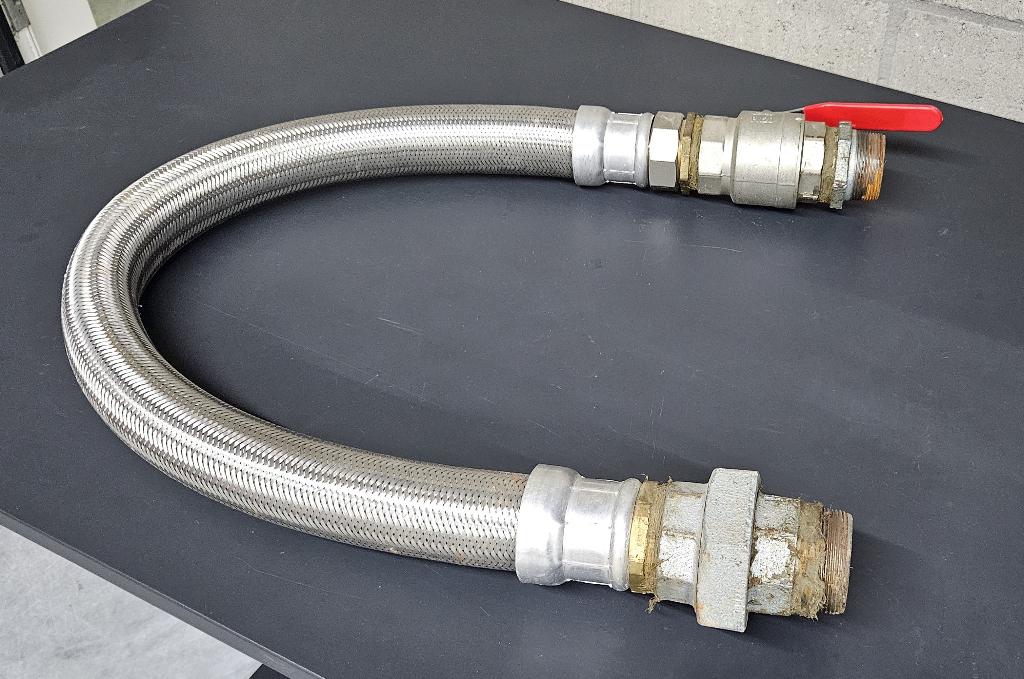 Vanne à boisseau inox + flexible + raccord 2" + nipples, Enlèvement ou Envoi, Comme neuf, Inox