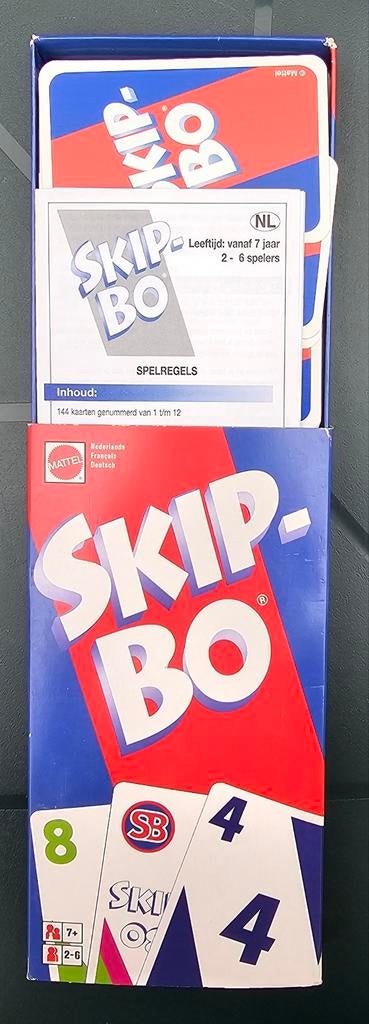 Jeu de cartes Skip bo Mattel +7, Cinq joueurs ou plus, Enlèvement ou Envoi, Comme neuf, Mattel