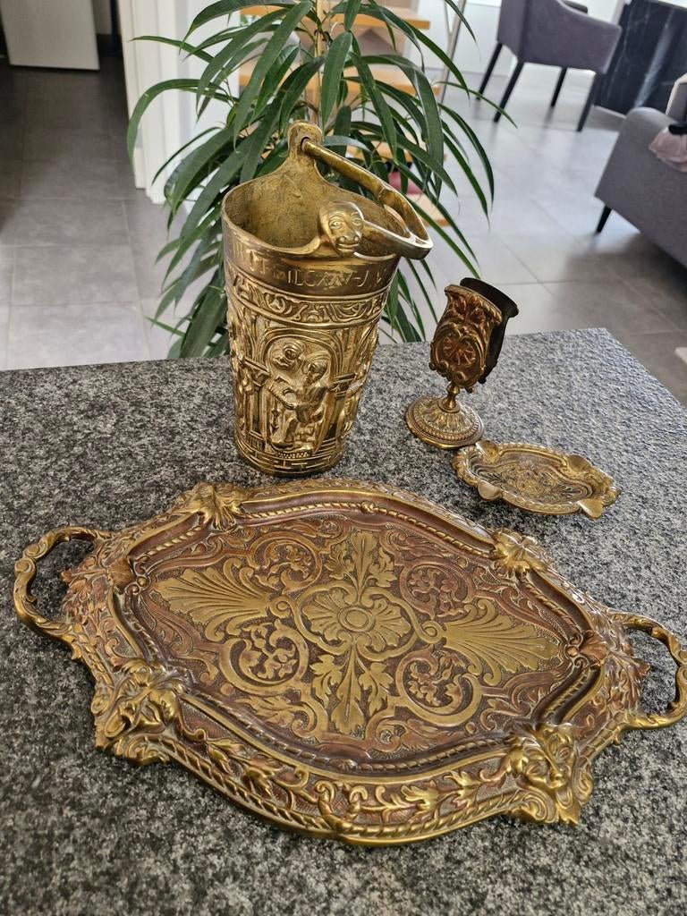 Antiek koper set perfect staat, Antiquités & Art, Enlèvement