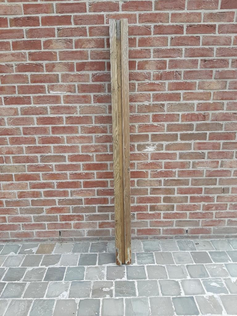 gleufpaal hout Douglas geimpregneerd,12 op 12 cm,1,80 m hoog, Ophalen, Zo goed als nieuw, Hout, 150 tot 200 cm