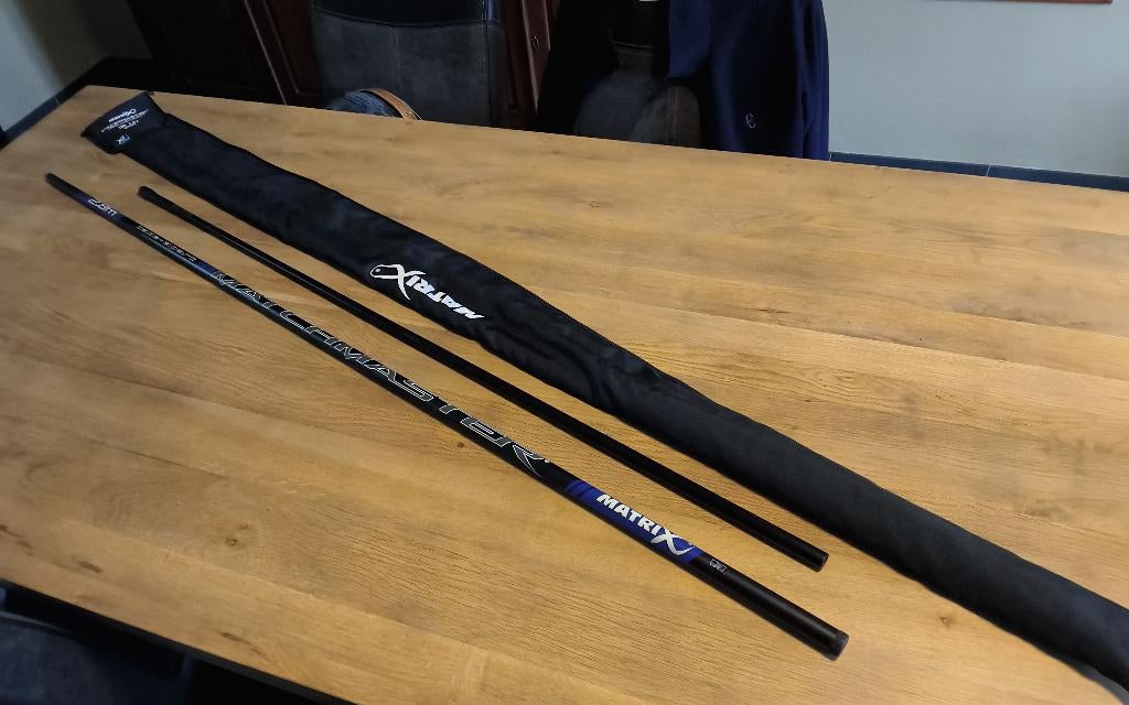 Matrix carpmaster float.Matrix match master steel, Watersport en Boten, Hengelsport | Algemeen, Ophalen, Zo goed als nieuw, Complete hengel