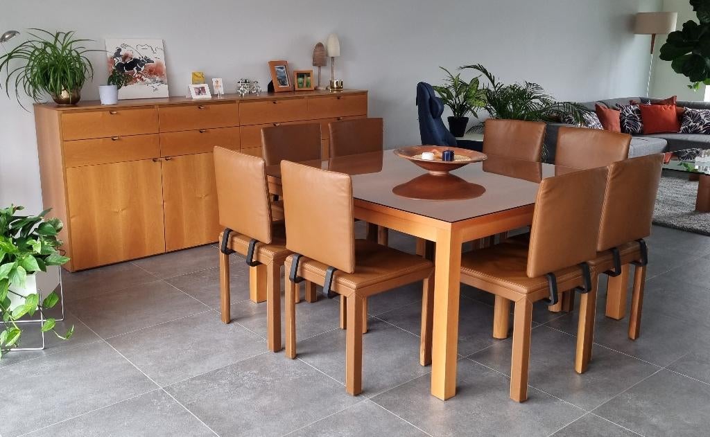 eetplaats  (dressoir en tafel, ZONDER stoelen), Huis en Inrichting, Met plank(en), Zo goed als nieuw, 200 cm of meer, Ophalen