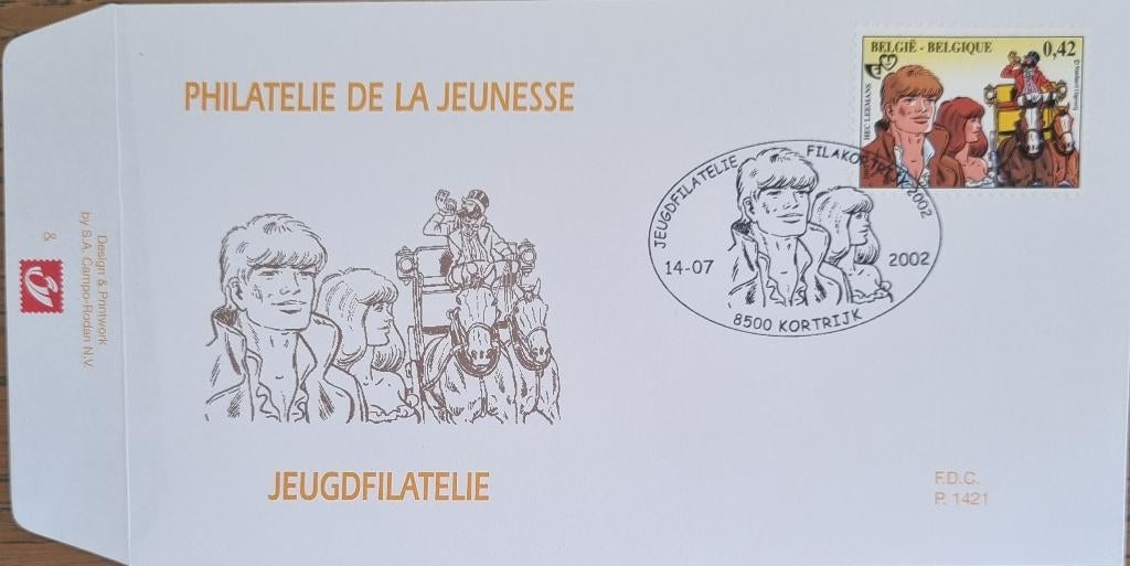 Bakelandt Hec Leemans FDC Belgie, Met envelop, Ophalen of Verzenden, Gestempeld, 1e dag stempel