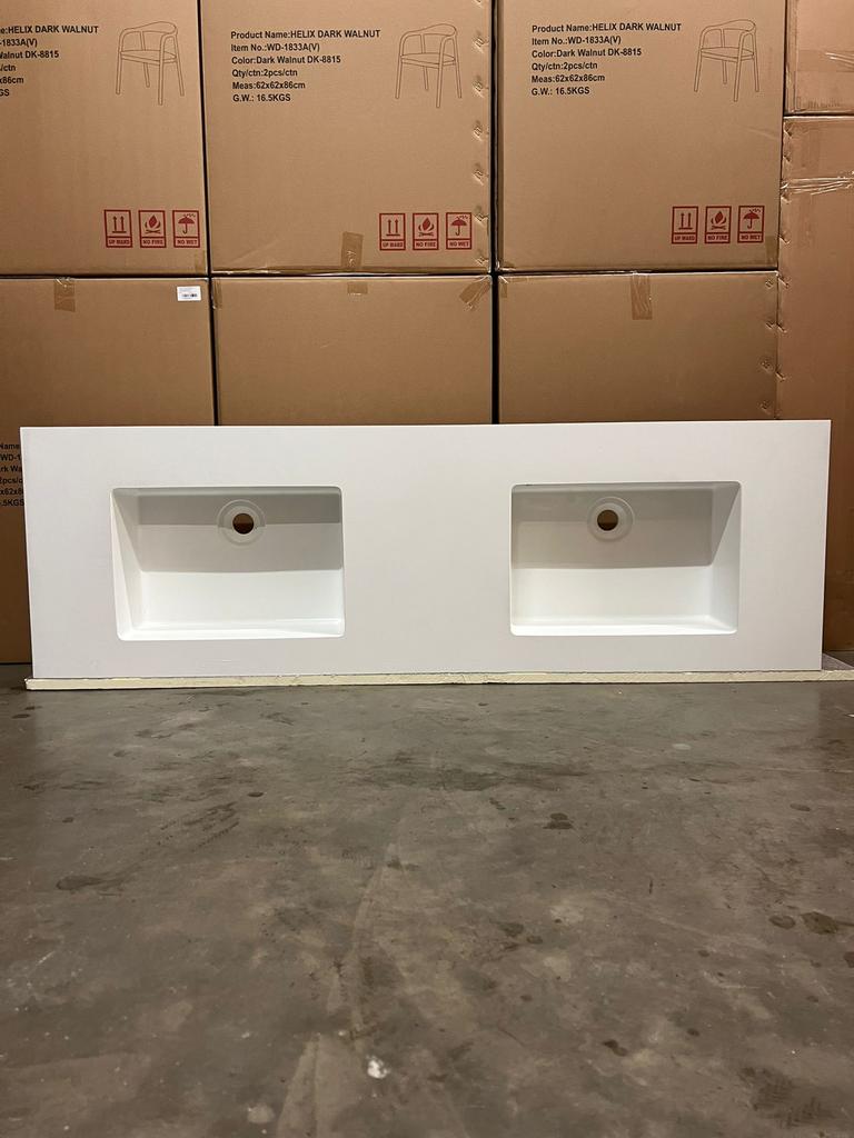 Badkamer werkblad Corian met dubbele spoelbak – nieuw, Maison & Meubles, Enlèvement, Neuf