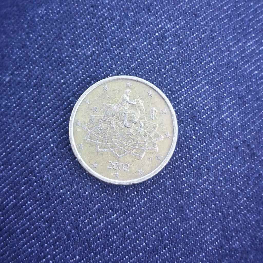Munt, 2002, Italië, Postzegels en Munten, Ophalen, Italië, 50 cent