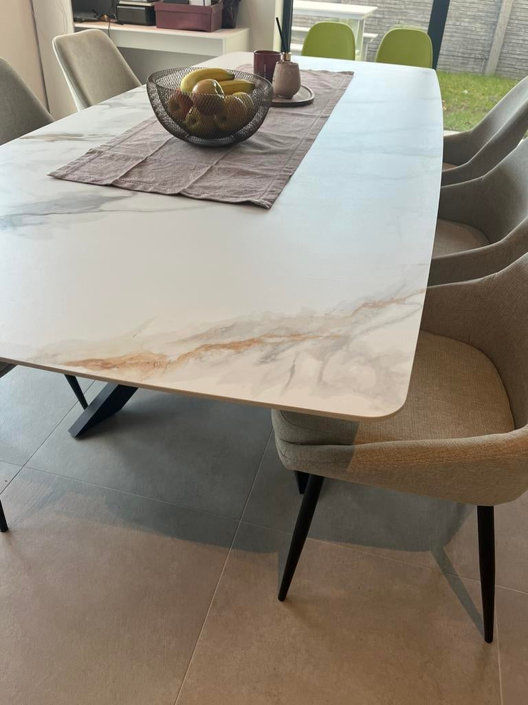 Granieten tafel 240X100, Huis en Inrichting, Ophalen, 100 tot 150 cm, Zo goed als nieuw, Vijf personen of meer