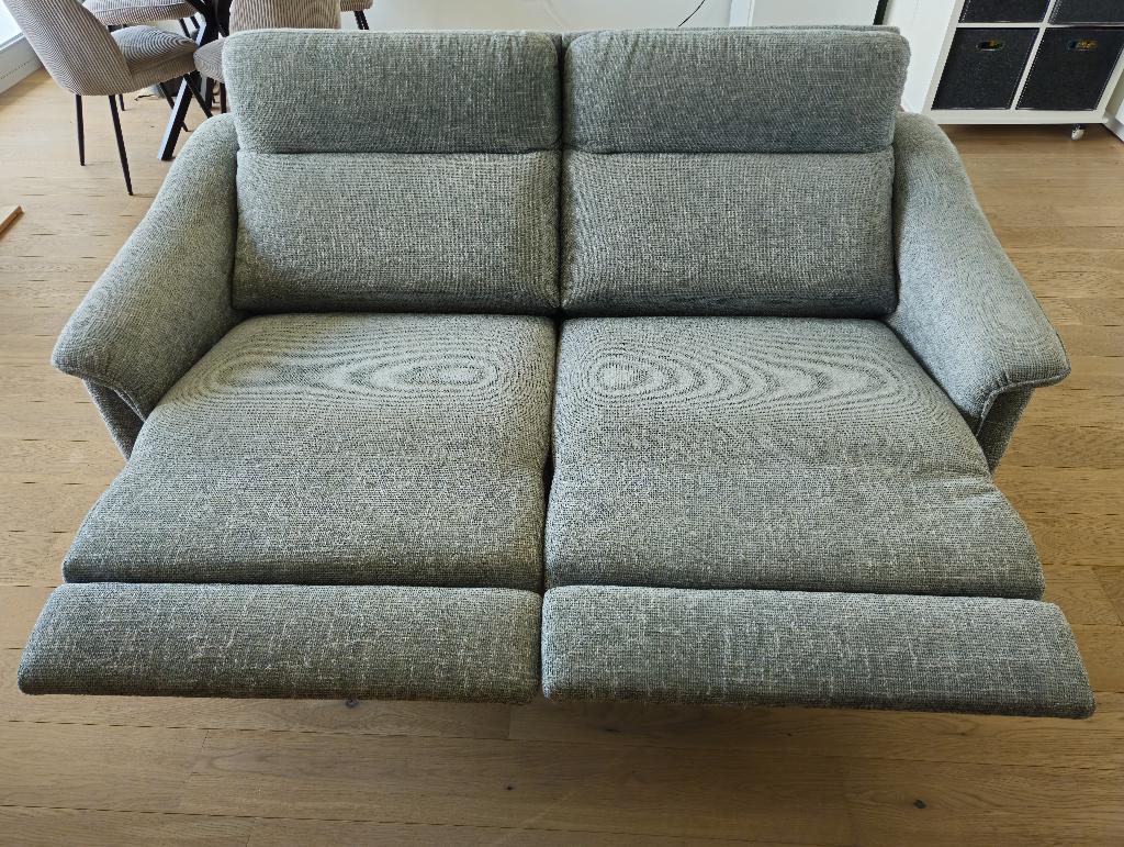 Canapé avec 2 relax électrique et ports USB, Enlèvement, Comme neuf, Banc droit, Tissus