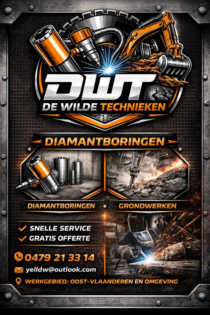 Betonboringen, diamantboringen, ventilatie spotboring, Garantie, Verbouw of Aanbouw