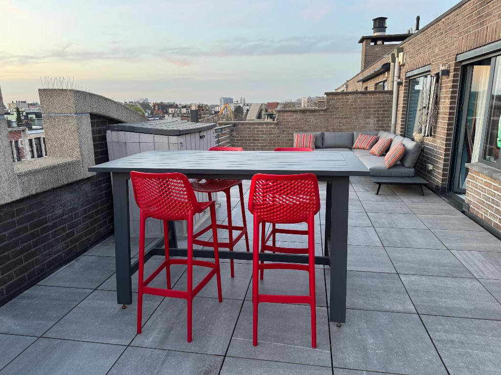 Hoge Tuin/terrastafel aluminium, Huis en Inrichting, Tafels | Statafels, Ophalen of Verzenden, Zo goed als nieuw