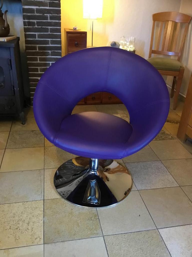 Fauteuil original déco vintage, Enlèvement, Comme neuf, Cuir