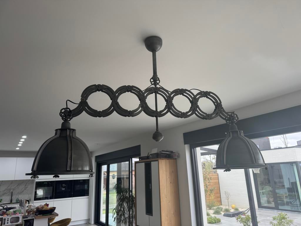 Industriële plafondverlichting, Huis en Inrichting, Lampen | Plafondlampen, Ophalen, Zo goed als nieuw