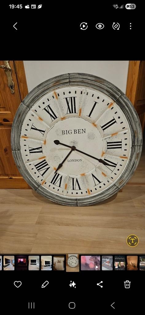 Tinnen wandklok 106 cm doorsnee, Huis en Inrichting, Ophalen, Wandklok