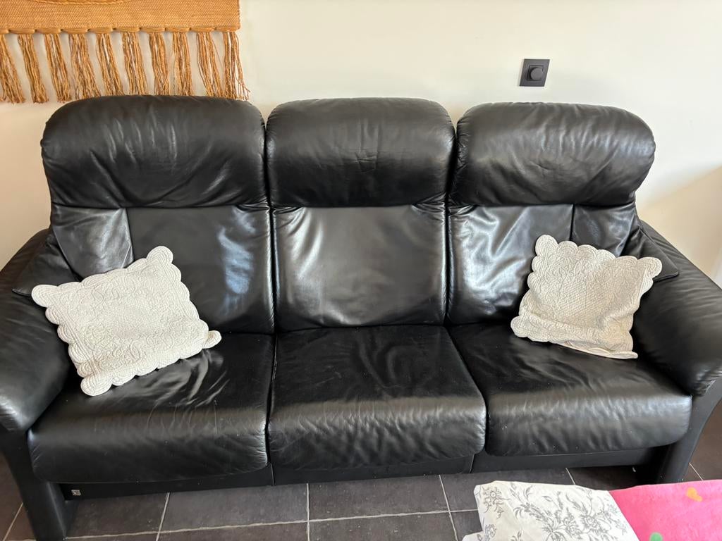 Volledig leder salon, Huis en Inrichting, Ophalen, Gebruikt