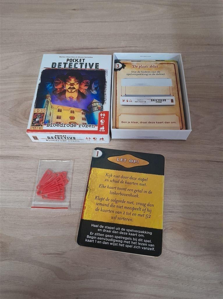 Pocket Detective bloedrode rozen - 999 games - s3634, Hobby en Vrije tijd, Gezelschapsspellen | Bordspellen, Verzenden, Zo goed als nieuw