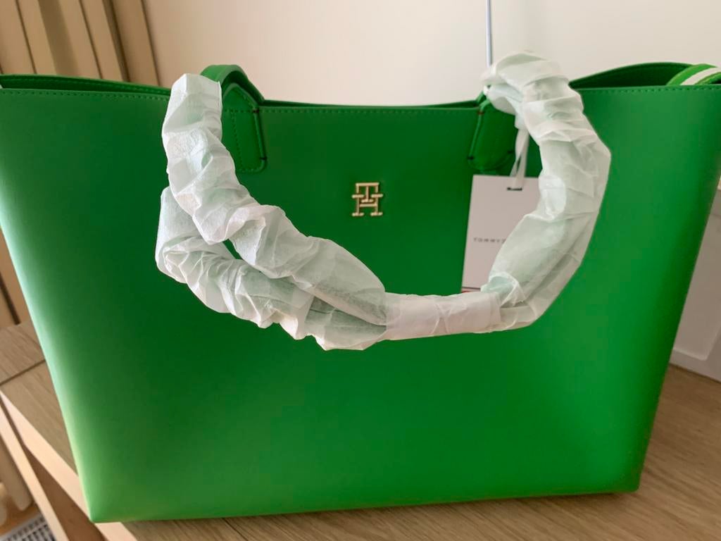 Sac à main Tote bag iconic Tommy Hilfiger vert, Enlèvement, Neuf, Vert, Sac à main