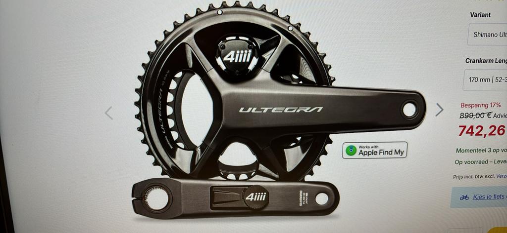 Shimano 12speed 170mm 4iiii powermeter dual side, Vélos & Vélomoteurs, Vélos Pièces, Enlèvement, Utilisé, Pédalier ou Pédales