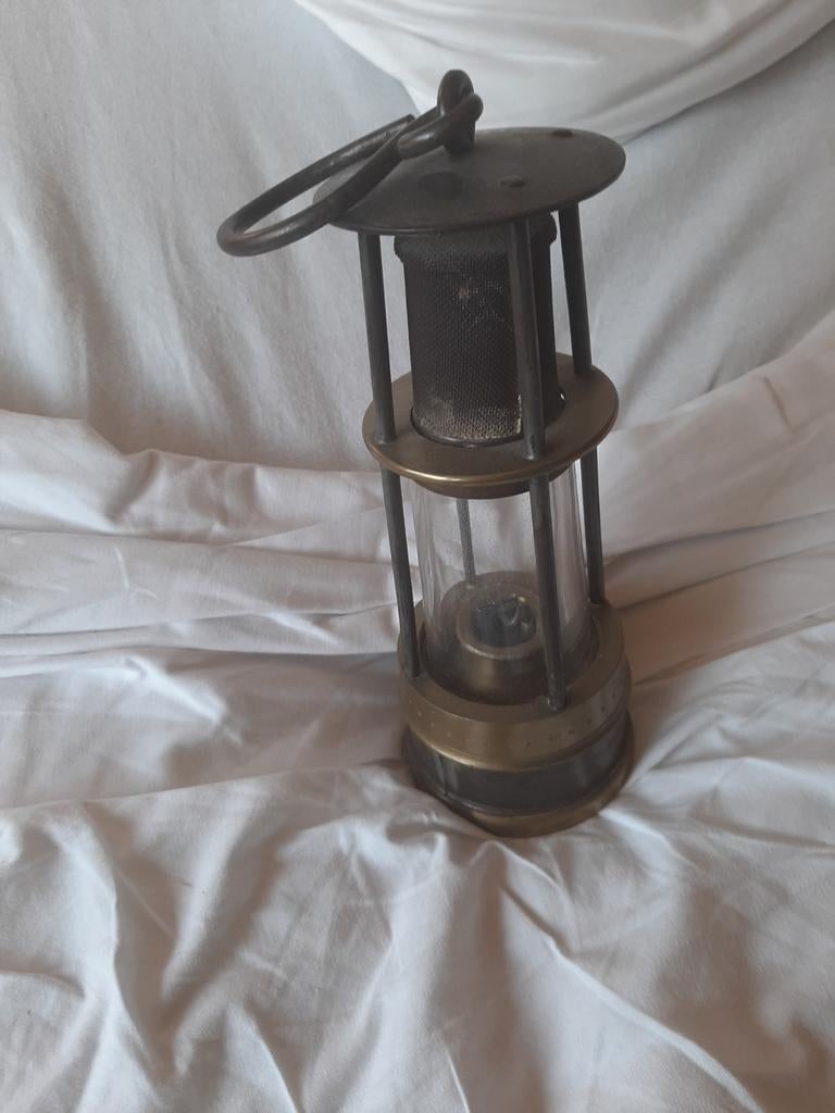 Echte antique mijnlam, Ophalen of Verzenden