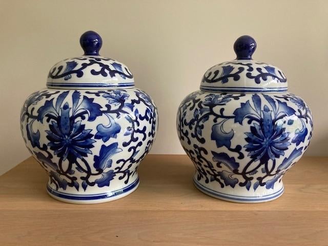 decoratieve potten delfs blauw fancy, Antiek en Kunst, Ophalen