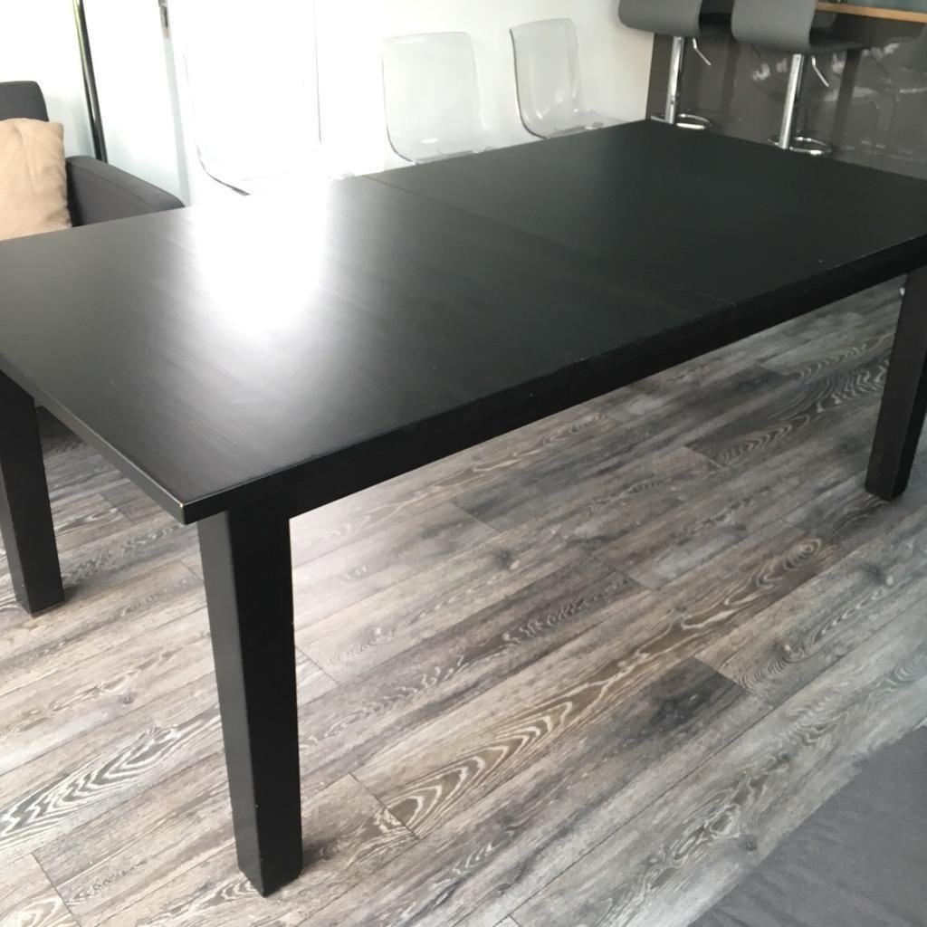 Grande table à rallonges Stornas Ikea en bois noir, Maison & Meubles, Tables | Tables à manger, Enlèvement