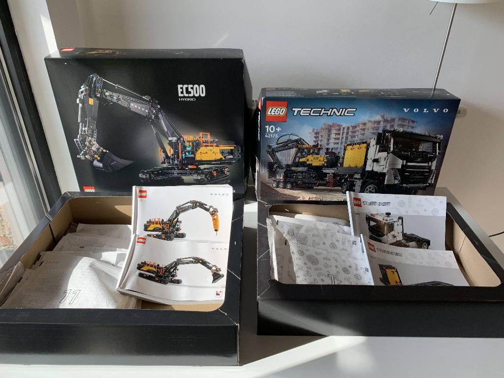 lego technic volvo EC500 hybrid & truck FMX + kraan EC 230, Enlèvement, Comme neuf, Ensemble complet, Lego