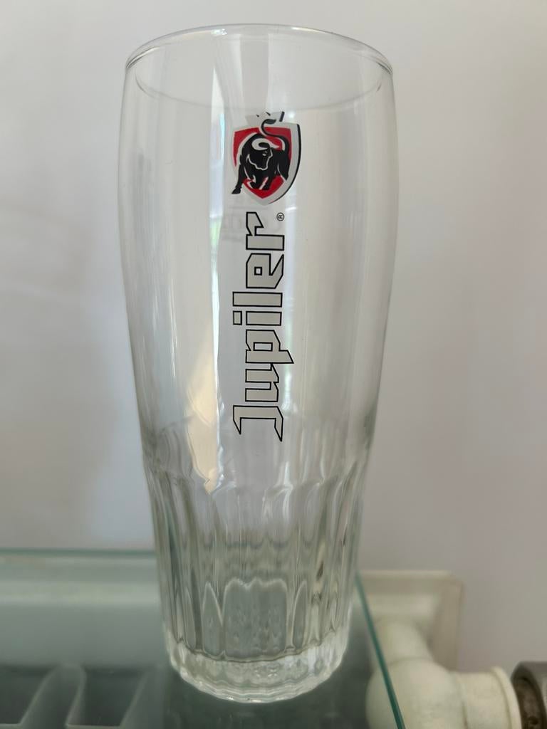 Bierglazen Jupiler klein rood logo 25cl boerke, Ophalen, Zo goed als nieuw, Jupiler