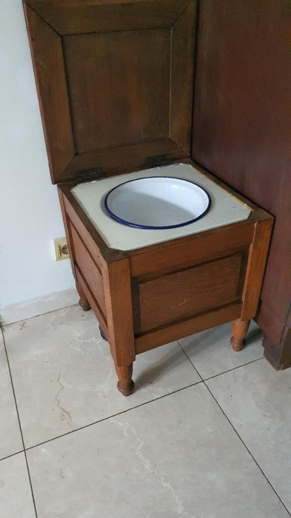 Antiek wastafel in eiken houten kist 1920 nog in zeer goeden, Antiek en Kunst, Ophalen