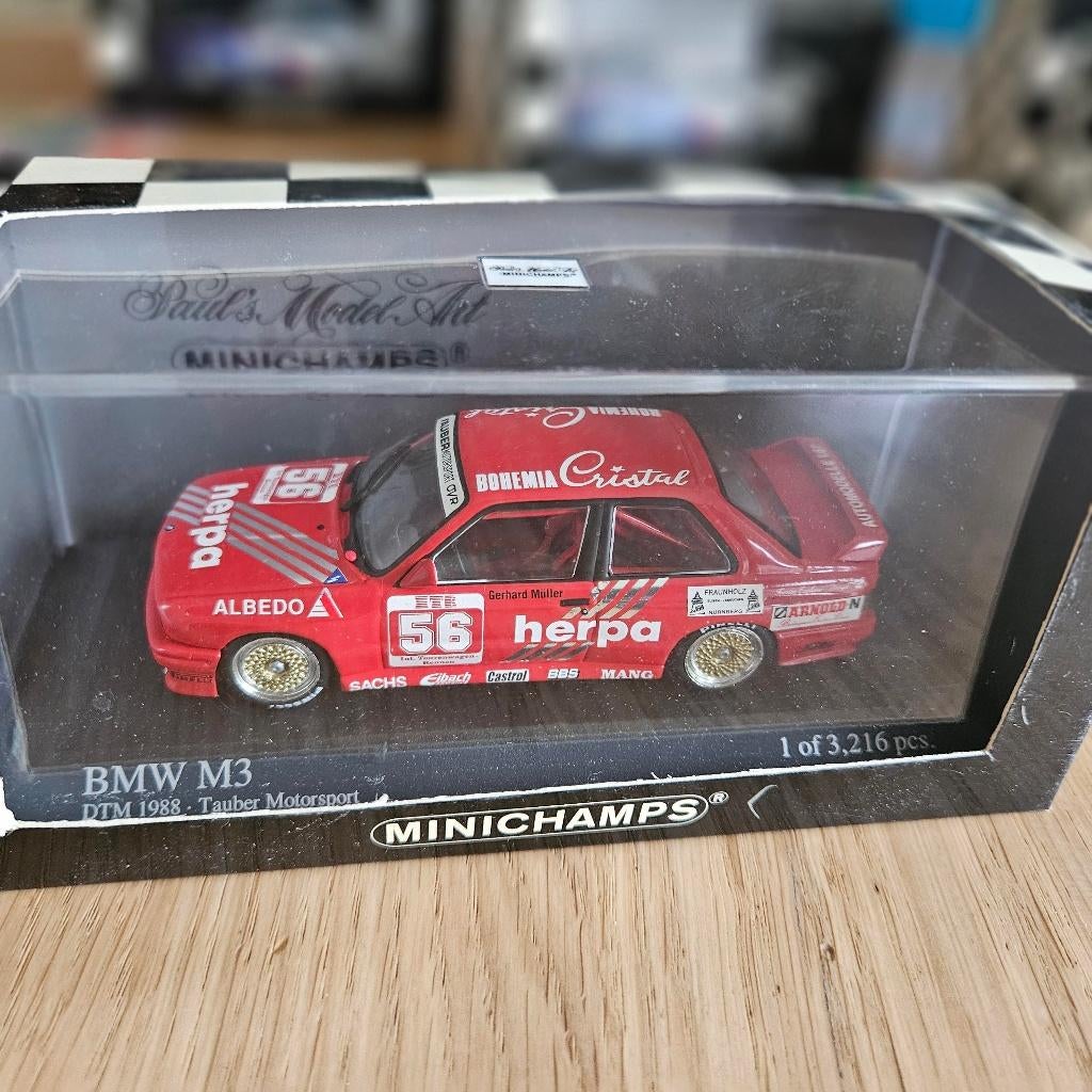 Minichamps BMW M3 E30 DTM 1988 num 56 (Muler) 1/43, Hobby & Loisirs créatifs, Voitures miniatures | 1:43, Enlèvement ou Envoi