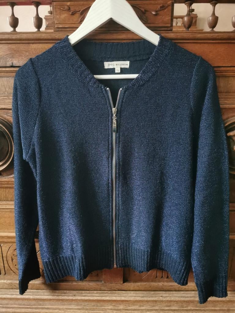 Heel mooi  cardigan truitje van Millénium, Ophalen of Verzenden, Zo goed als nieuw, Blauw