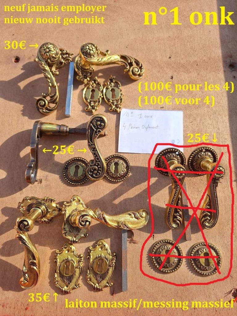 1/24 onk divers Ancien poignée de porte/laiton/cuivre/bronze, Bricolage & Construction, Enlèvement ou Envoi, Comme neuf, Cuivre ou Laiton