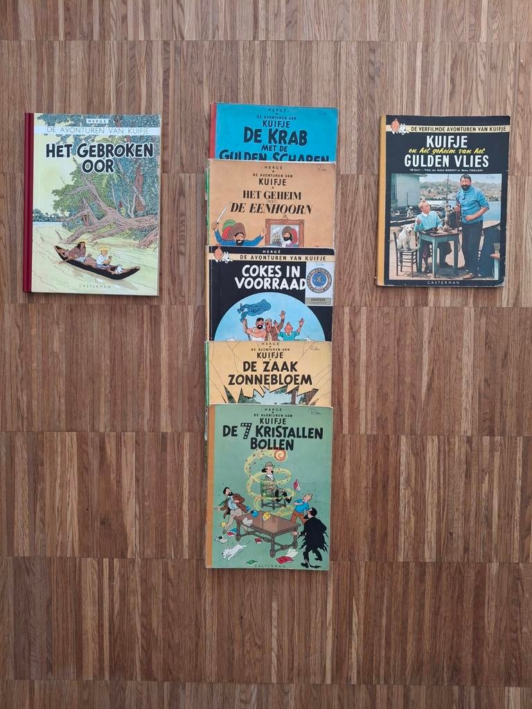 7 strips Kuifje (1 eerste druk & hardcover Het Gebroken Oor), Plusieurs BD, Enlèvement ou Envoi, Herge
