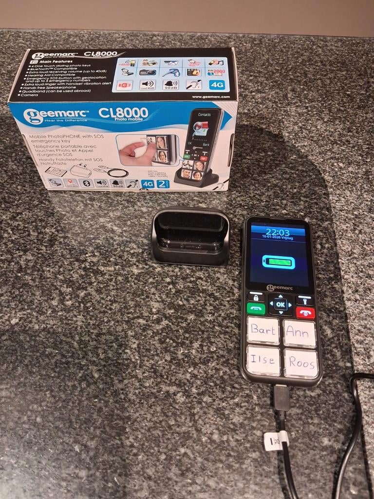 Geemarc CL8000 senioren GSM. Aangekocht oktober 2025., Ophalen of Verzenden, Nieuw