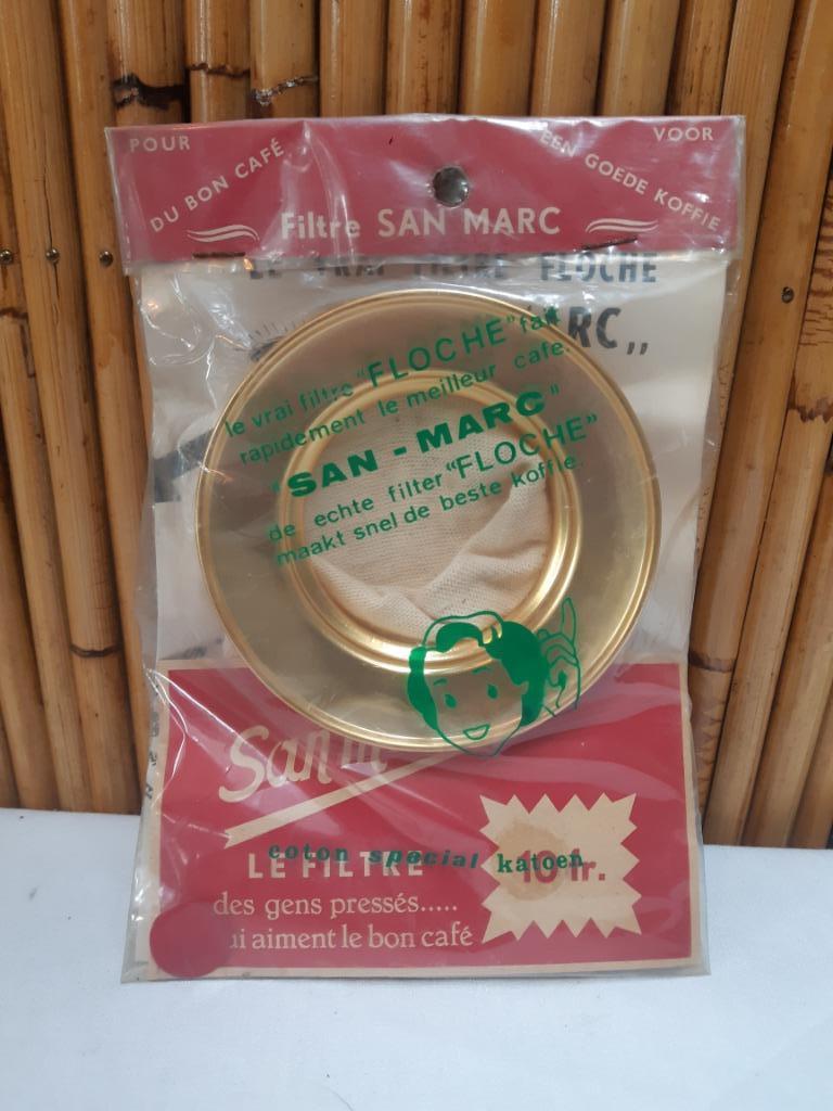 Vintage katoenen koffiefilter 1950 - 1960 San Marc "Floche", Antiek en Kunst, Ophalen of Verzenden